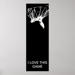 Poster de baloncesto único de arte pop blanco negr