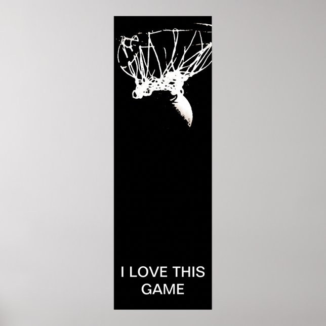 Poster de baloncesto único de arte pop blanco negr (Frente)