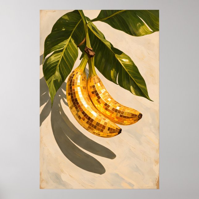 Póster de Banana Disco, Arte de Pared de Frutas Fu (Frente)