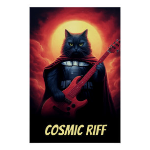 Poster de banda personalizada   Gracioso Gato De C