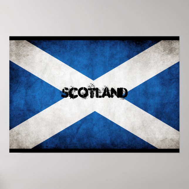 Póster de bandera de estilo grunge de Escocia (Frente)