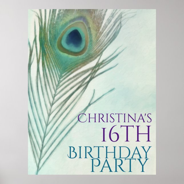 Póster de Banner de Acuarela Chic Boho de Pluma de (Frente)