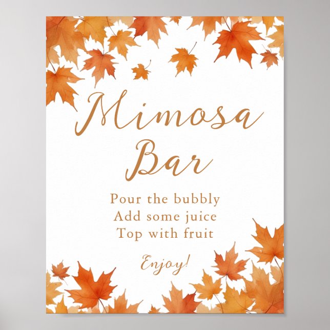 Póster de Bar de Mimosa para Despedida de Soltera  (Frente)