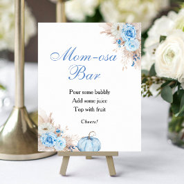 Póster de Bar Mimosa para Baby Shower de Calabaza