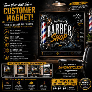 Póster de Barbería   Diseño de Publicidad para Bar