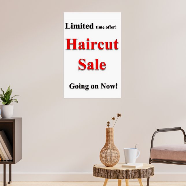 Póster de Barbería Salón Corte de Pelo Limitado Im (Salón 3)
