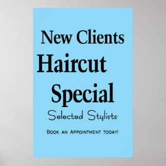 Póster de Barbería Salón Cortes de Pelo Cliente Nu