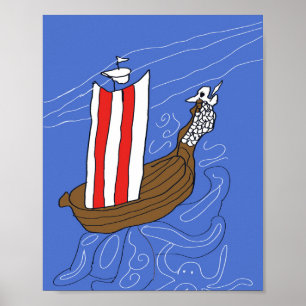 Póster de barco dragón