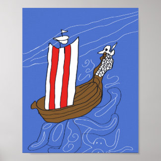 Póster de barco dragón