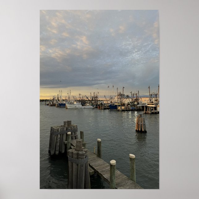 Póster de Barcos en Rhode Island al Atardecer (Frente)