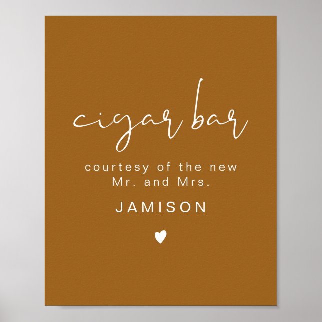 Póster de barra de cigarros para boda INDIE Boho B (Frente)