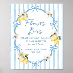 Póster de barra de flores para ducha de novia de l