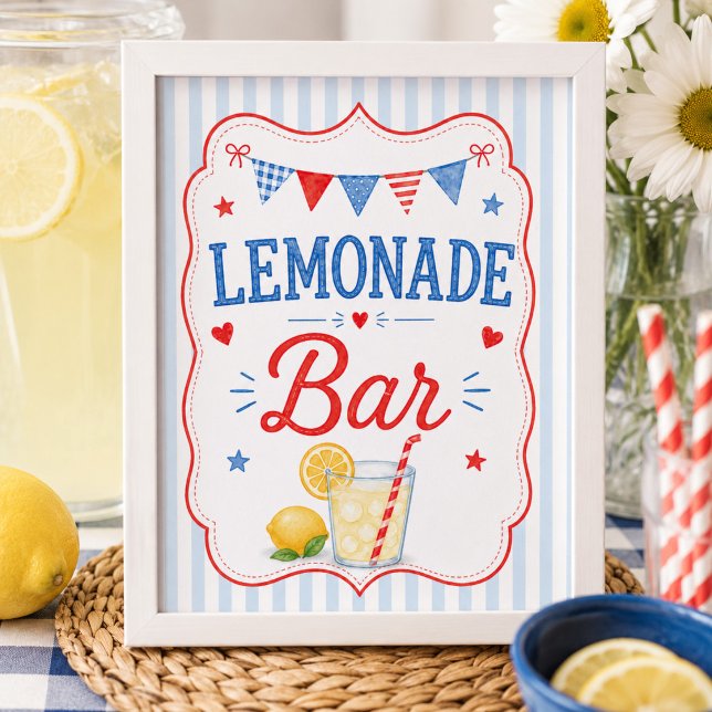 Póster de barra de limonada 'Rojo, Blanco y Debida (Subido por el creador)