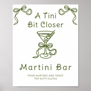 Póster de barra de Martini para despedida de solte