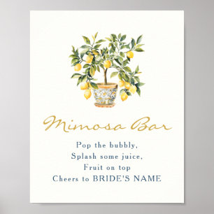 Póster de barra de Mimosa de limón