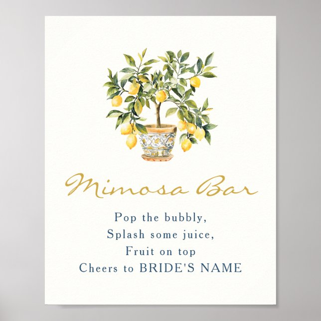 Póster de barra de Mimosa de limón (Frente)