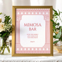 Póster de barra de mimosa para fiesta de diosa