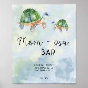 Póster de barra de mom-osa de tortugas / barra de