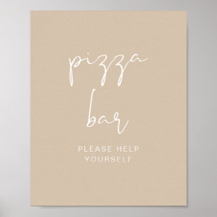 Póster de barra de pizza INDIE Bohemian tonos terr