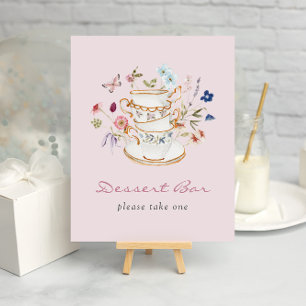 Póster de barra de postres rosados