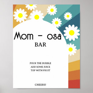 Póster de barra Mom-osa Retro Groovy