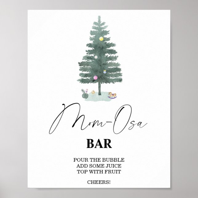Póster de barra Mon-osa de árbol de Navidad (Frente)