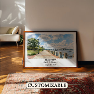 Póster de Beaufort Carolina del Sur, Acuarela, Per