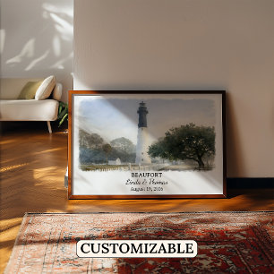 Póster de Beaufort Carolina del Sur, Acuarela, Per