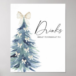 Póster de bebidas para bebé árbol de invierno