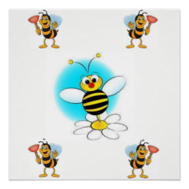 poster de bee niños de color amarillo negro