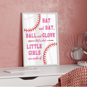 Póster De béisbol Temático De Qué Están Hechas Las Niñas