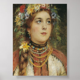 Póster de Belleza Rusa en Guirnalda de Verano