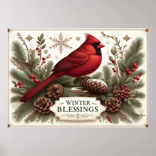 Póster de bendiciones de invierno (Frente)