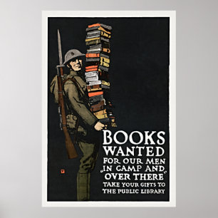 Poster de Biblioteca de Vintage - Arte Retro Power