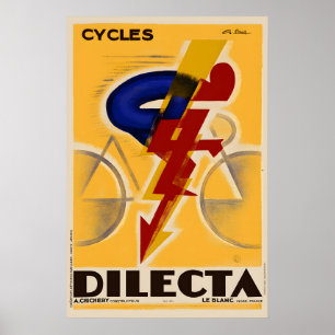 Póster de bicicleta Cycles Dilecta Vintage Art Dec