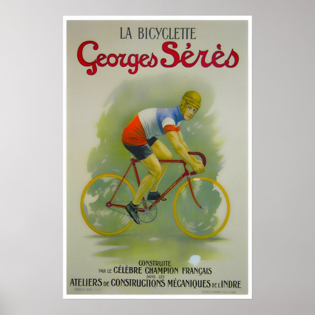 Póster de bicicleta francés Arte de ciclismo Impre (Frente)
