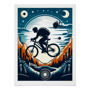 Póster de bicicleta postal