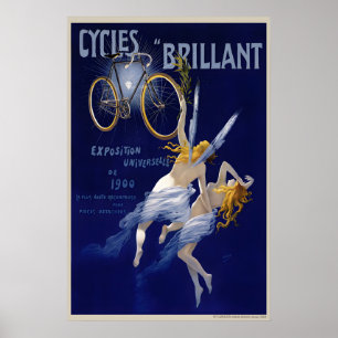 Póster de bicicleta vintage Cycles Brillant