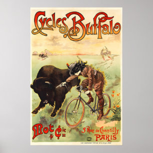 Póster de bicicleta vintage Cycles Buffalo