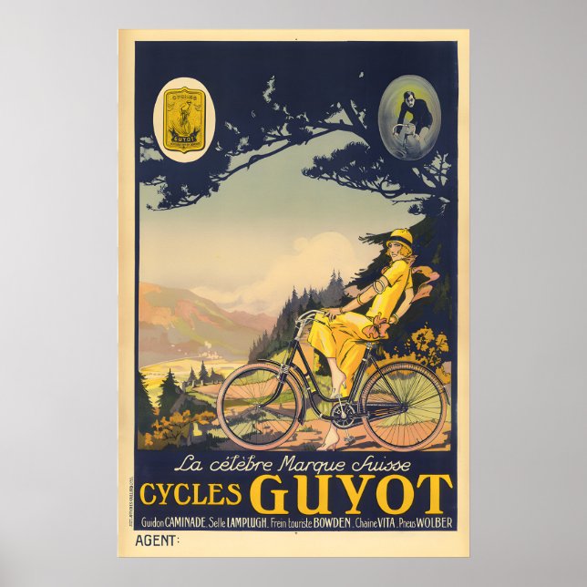 Póster de bicicleta vintage Cycles Guyot (Frente)