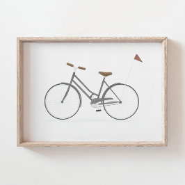 Póster de bicicleta vintage gris