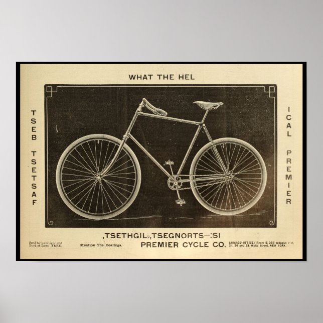 poster de Bicicletas y Arte Premier Cycle Co. 1894 (Frente)