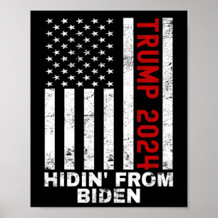 Póster De Biden Kids Men Trump 2024 Bandera Anti Joe Bide