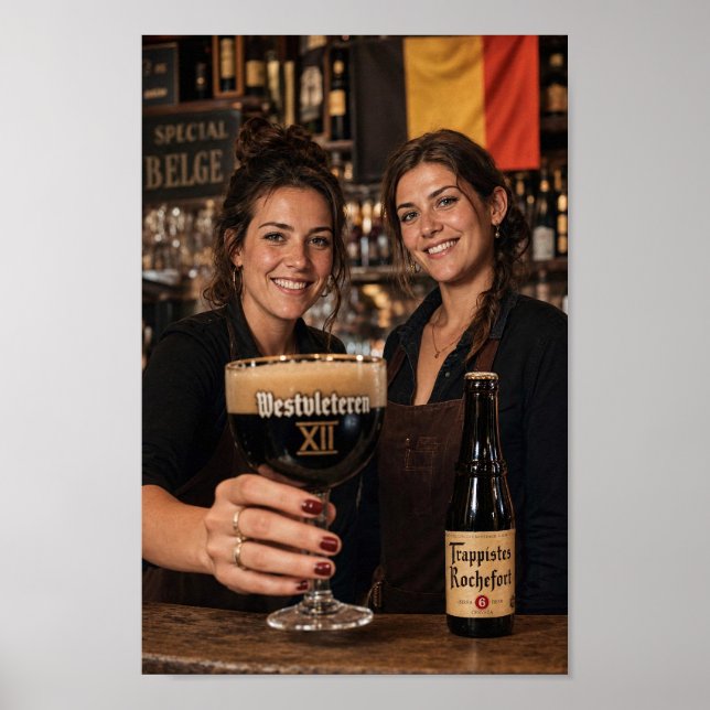 Póster de bienvenida a la amistad de taberna belga (Frente)