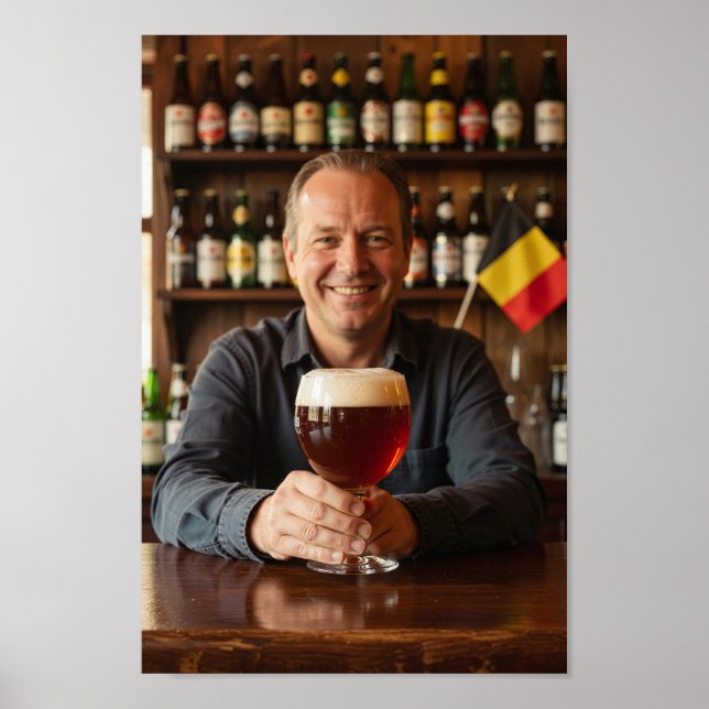 Póster de bienvenida a la cervecería belga (Frente)