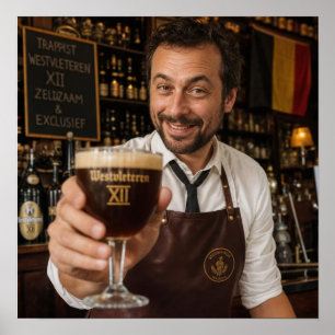 Póster de bienvenida a la cervecería trapista belg