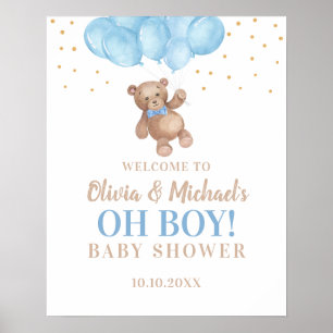 Póster de bienvenida a la fiesta de baby shower Oh