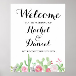 Póster de bienvenida a la fiesta de boda de México