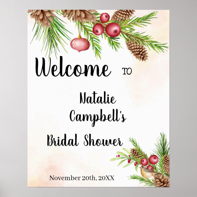 Póster de bienvenida a la fiesta de boda de Navida (Frente)