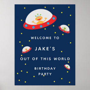 Póster de bienvenida a la fiesta de cumpleaños de